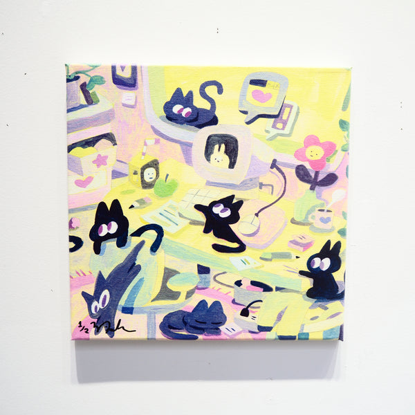 Reproduction original painting「 Cats In The Computer Room 」