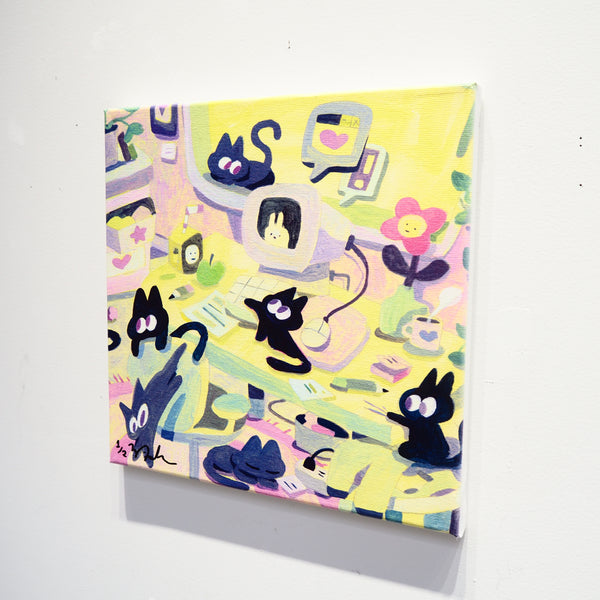 Reproduction original painting「 Cats In The Computer Room 」