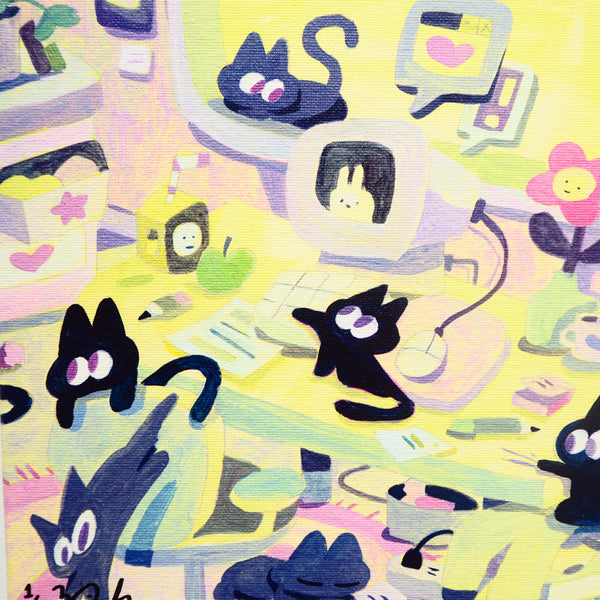 Reproduction original painting「 Cats In The Computer Room 」